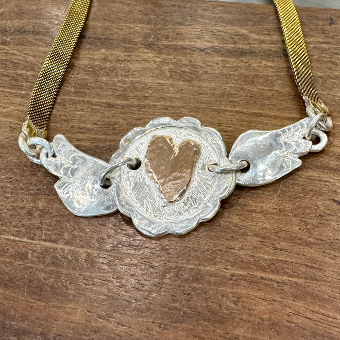 Mother's medal with wings neckpiece