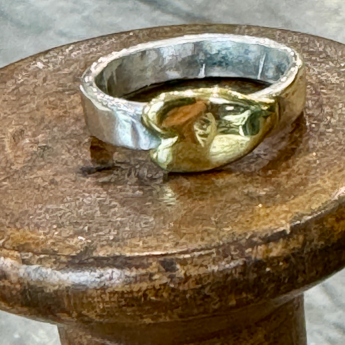 Brass heart on  the side ring