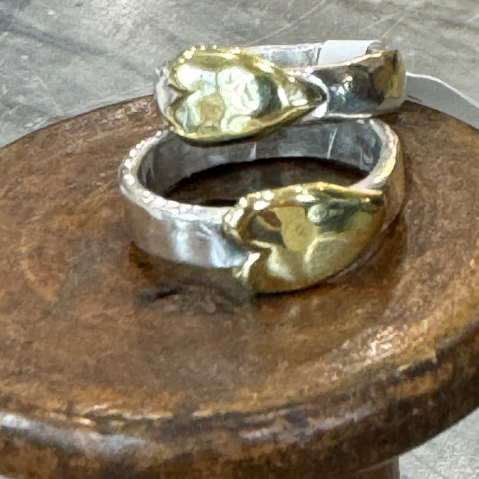 Brass heart on  the side ring