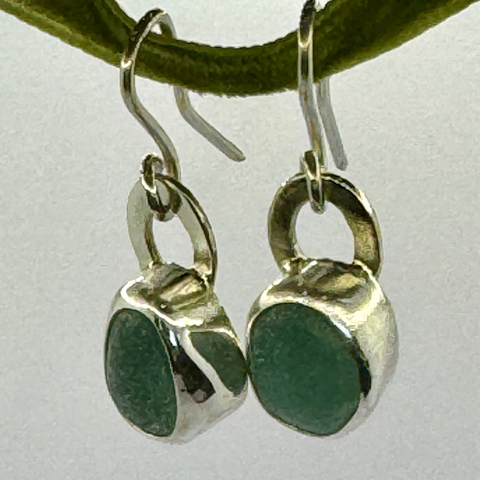 Small sea glass hook earrings