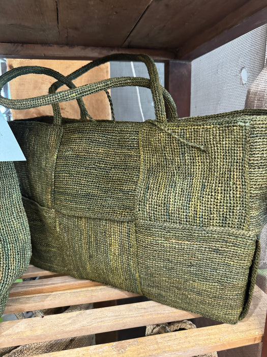 Olive woven basket