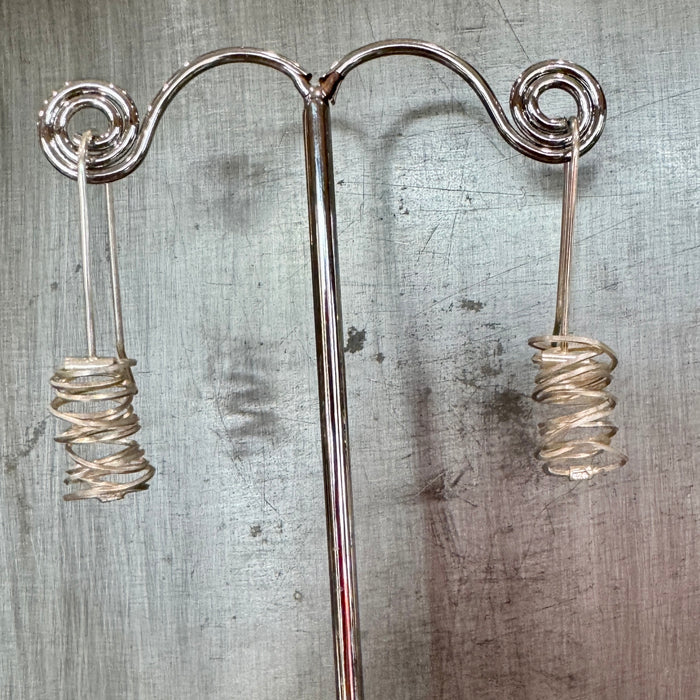 Silver coil earrings