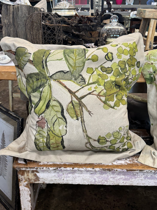 Hand painted linen cushions