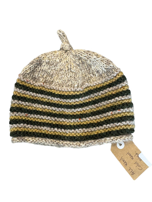 Hand knitted baby beanie | stripes