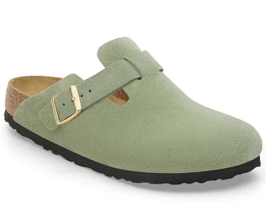 Boston suede soft foot bed in green tea