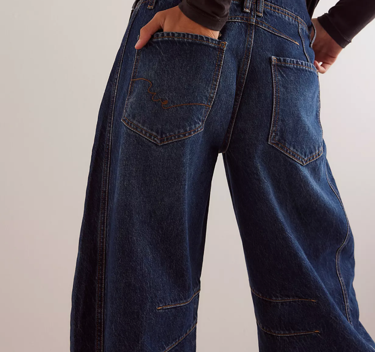 Good luck barrel jean in deep indigo denim