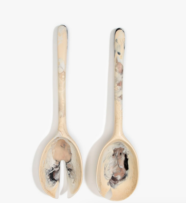 Stone salad servers long