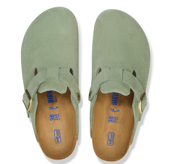 Boston suede soft foot bed in green tea