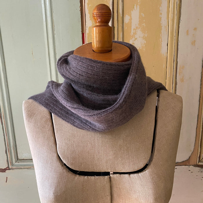 Angora ribbed scarf