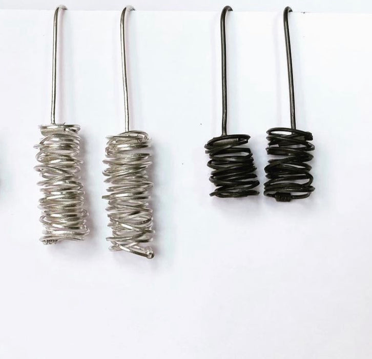 Silver coil earrings